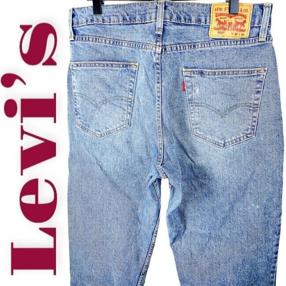 LEVI’S 550 Blank Tab Relaxed Fit Straight Leg Jeans, Size 32x30 - Picture 11 of 12